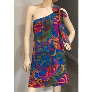 Banana Republic X Trina Turk Silk One Shoulder Dress Size 8  M